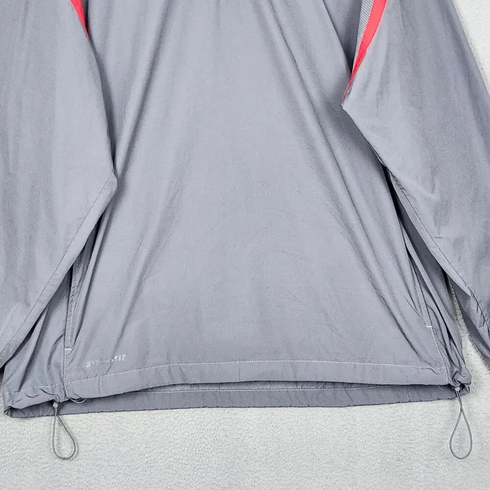 Nike Storm-FIT Jacket Mens XL Gray Red 1/4 Zip Wauwatosa Windbreaker 359725-256